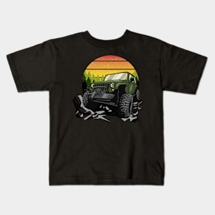 sunset vintage offroad Kids T-Shirt